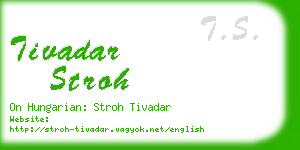 tivadar stroh business card